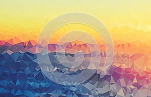 Background modern texture triangle geometry wrinkly colorful sunset valley
