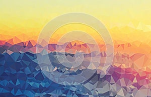 Background modern texture triangle geometry wrinkly colorful sunset valley photo