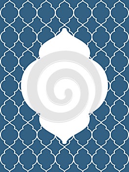 Background with a Moroccan motif in color of navy