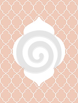 Background with a Moroccan motif in color of rose gold