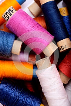 Background with multi color thread spools