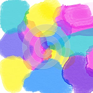 Background of multi-colored blurred watercolor spots