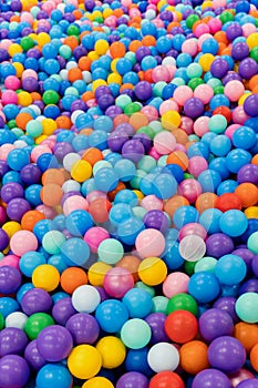 Background of multicolored balls. Children\'s play pool