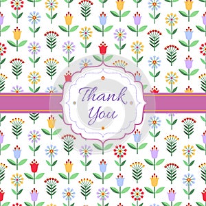 Background with multicolored flowers, berries and frame