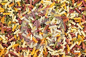 Background from multicolored pasta
