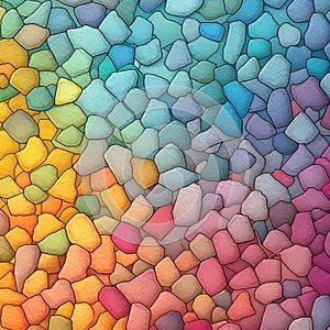 Background from multicolored pebbles. Texture for children's theme. Drawing. Generative AI