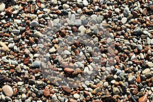 Background of multicolored sea pebbles