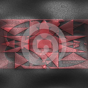 Background with a multicolored triangle and circle pattern leather embossed effect photo