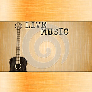 Background music live music and guitar on paper