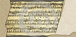 Background with music sheet page