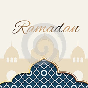 Background for Muslim Community Festival Ramadan Kareem. Eid Mubarak. Vector Illustration