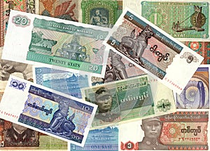 Background of Myanmar kyat money bills