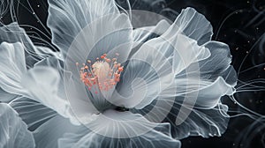 Background with Mystical Translucent Abstract Flower