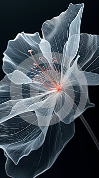 Background with Mystical Translucent Abstract Flower