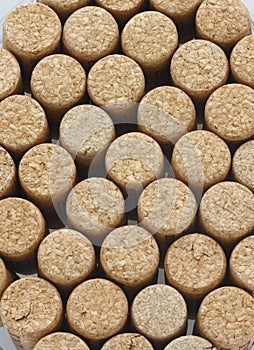 background of natural cork stoppers, for texture and with black and white round pattern