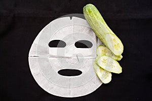 Background natural sheet mask cucumber