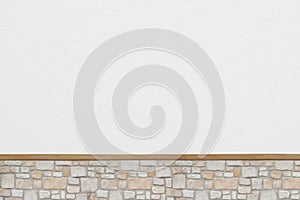 Background with natural stone wall and roughcast photo