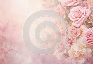 Background nature card pink flower background vintage rose