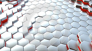 Background of neon hexagonal cells. 3d rendering