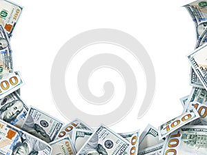 Background of the new dollar bills with space for text