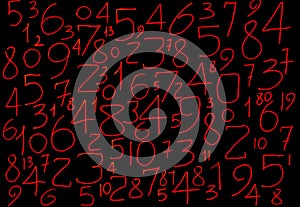 Background of numbers. from zero to nine. Background with numbers. Numbers texture