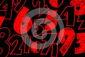 Background of numbers. from zero to nine. Background with numbers. Numbers texture
