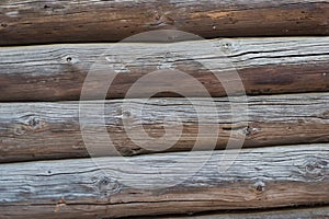 Background of old blockhouse wall