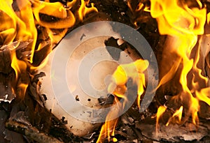 Background an old burning paper