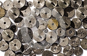 Background of old clock gears