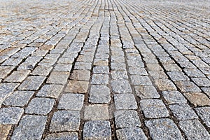 Background of old Cobblestone, Cobbles, Close-Up