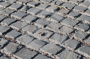 Background of old cobblestone road