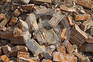 Background of old destroyed bricks