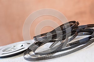 Background with old 8mm, vintage effect