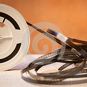 Background with old 8mm, vintage effect