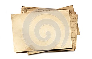 Background with old papers and letters photo