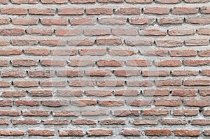 Background old real texture of a red brick wall