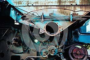 Background with old rusty machinery details