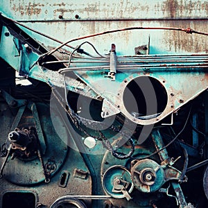 Background with old rusty machinery details