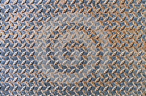 Background of old rusty metal diamond plate