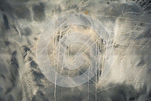 background of an old scratched worn iron sheet. reddish steel surface