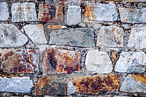 Background of old stacked stone wall