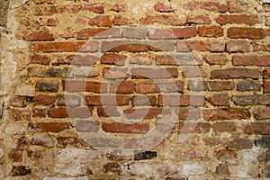 Background of old vintage brick wall photo