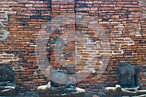 Background of old wall and Buddha image