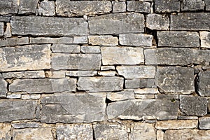 Old and worn natural stone wall