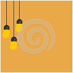 Background with orange colour and lamp