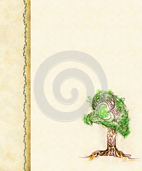 Background with Original stylized tree
