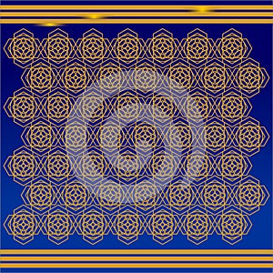 Background with ornament. Blue background with geometri islamic pattern