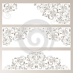 Background with ornaments in beige
