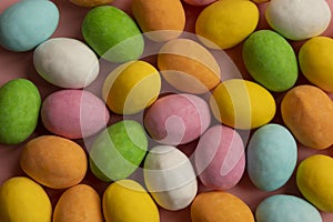 background of painted Easter eggs of hen