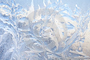 Background of painting on the frozen window by frost - nobody